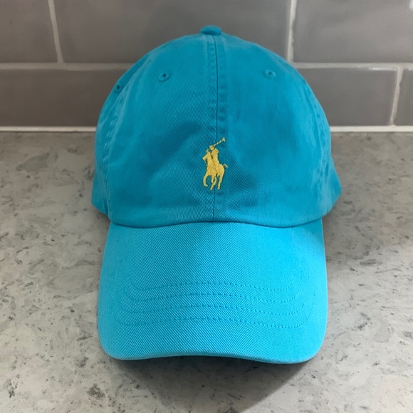 Polo Ralph Lauren Accessories - Polo Ralph Lauren Turquoise Aqua Blue Baseball Hat Cap Adjustable Strap VG+